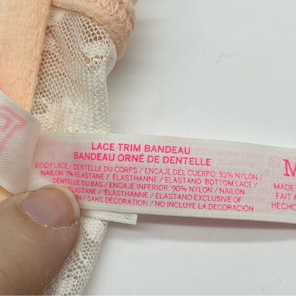 PINK Victoria’s Secret Lace Trim Sequined Bandeau Bra - Picture 6 of 9